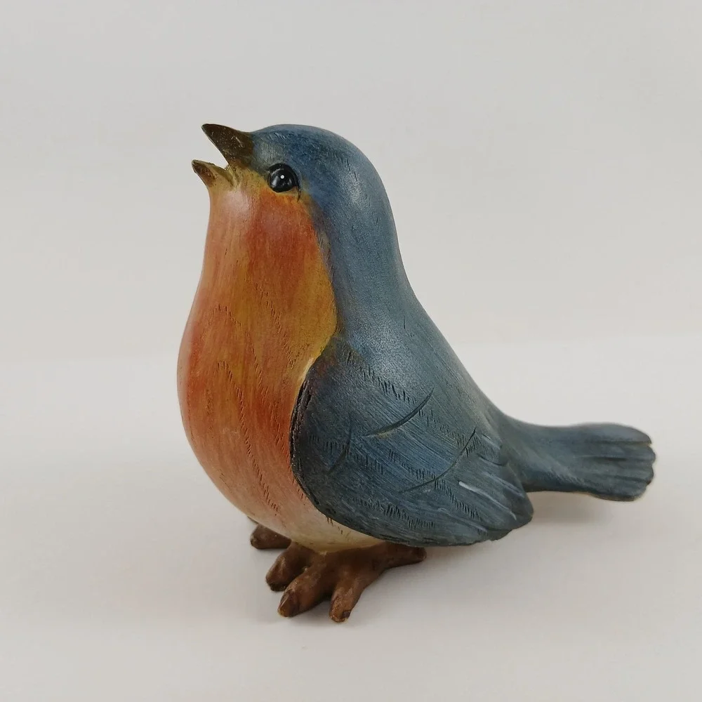 Lot Of 3 Tii Collections Resin Bird Figurine Robin Yellow Blue Brown Decor READ